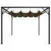 Altana ogrodowa ze zwijanym dachem, 3x3 m, taupe, 180 g/m²