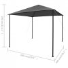 Altana, 3 x 3 m, antracytowa, tkanina i stal, 180 g/m²