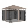 Altana ogrodowa z moskitierą, 3x3x2,73 m, kolor taupe, 180 g/m²
