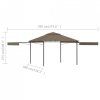 Altana z 2 wysuwanymi daszkami, 3x3x2,75 m, taupe, 180g/m²