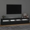 Szafka pod TV z oświetleniem LED, czarna, 210x35x40 cm