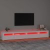 Szafka pod TV z oświetleniem LED, biała, 270x35x40 cm