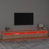 Szafka pod TV z oświetleniem LED, dąb sonoma, 270x35x40 cm