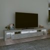 Szafka pod TV z oświetleniem LED, szarość betonu, 230x36,5x40cm