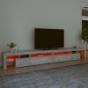 Szafka pod TV z oświetleniem LED, szarość betonu, 290x36,5x40cm