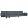 Sofa rozkładana L, ciemnoszara, 275x140x70 cm, aksamit