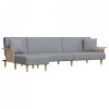 Sofa rozkładana L, jasnoszara, 279x140x70 cm, tkanina