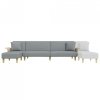 Sofa rozkładana L, jasnoszara, 279x140x70 cm, tkanina