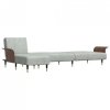 Sofa rozkładana L, jasnoszara, 279x140x70 cm, aksamit