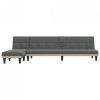 Sofa rozkładana L, ciemnoszara, 255x140x70 cm, tkanina
