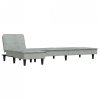 Sofa rozkładana L, jasnoszara, 255x140x70 cm, aksamit