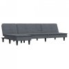 Sofa rozkładana L, ciemnoszara, 255x140x70 cm, aksamit