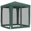Namiot imprezowy z 4 ścianami z siatki, zielony, 2x2 m, HDPE