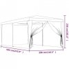 Namiot imprezowy z 6 ściankami z siatki, zielony, 3x6 m, HDPE