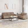 2-osobowa sofa z poduszkami, cappuccino, sztuczna skóra
