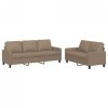 2-osobowa sofa z poduszkami, cappuccino, sztuczna skóra