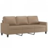 2-osobowa sofa z poduszkami, cappuccino, sztuczna skóra