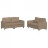 2-osobowa sofa z poduszkami, cappuccino, sztuczna skóra