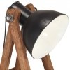 Lampy podłogowe, 3 szt., czarne, E27, lite drewno mango