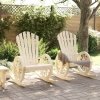 Krzesła bujane Adirondack, 2 szt., lite drewno jodłowe