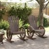 Krzesła bujane Adirondack, 2 szt., lite drewno jodłowe