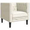 3-cz. wypoczynek Chesterfield z wałkami, kremowy, aksamit
