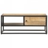 Stolik kawowy z drzwiczkami, 90x55x36 cm, surowe drewno mango