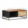 Stolik kawowy, 90x50x35 cm, drewno mango i naturalna trzcina
