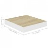 Półki ścienne, 4 szt., dębowo-białe, 23 x 23,5 x 3,8 cm, MDF