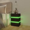 Szafka nocna z LED, czarna 45x35x67 cm, materiał drewnopochodny