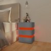 Szafka nocna z LED, szara, 45x35x67 cm, materiał drewnopochodny