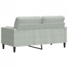 2-osobowa sofa z poduszkami, jasnoszara, 140 cm, aksamit