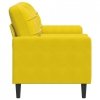 2-osobowa sofa z poduszkami, żółta, 140 cm, aksamit