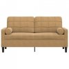 2-osobowa sofa z poduszkami, kolor cappuccino, 140 cm, aksamit