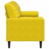 3-osobowa sofa z poduszkami, żółta, 180 cm, aksamit