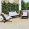 3-częściowy zestaw mebli na balkon, z poduszkami, czarny, stal