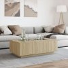 Stolik kawowy z LED Infinity, dąb sonoma, 116x69x40 cm