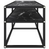 Szafka pod TV, czarny marmur, 140x40x40,5 cm, szkło hartowane
