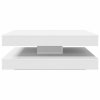 Stolik kawowy obrotowy 360 stopni biały 90x90x34,5 cm