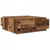 Stolik kawowy z szufladami Stare drewno 100x100x40 cm