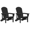 Krzesła Adirondack 2 szt. Czarne 74x82x90 cm HDPE,  Krzesło Adirondack Czarne 74x82x91 cm HDPE