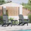 Krzesła Adirondack 2 szt Jasnoszare 74x82x90 cm HDPE,  Krzesło Adirondack Jasnoszare 74x82x91 cm HDPE