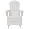 Krzesła Adirondack  z podnóżkami 2 szt. Białe HDPE, Krzesło Adirondack  z podnóżkiem Białe HDPE