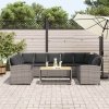 Sofa ogrodowa z poduszkami, szara, polirattanowa
