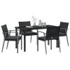 Zestaw 3 Czarny Polirattan, stal 56,5 x 57 x 83 cm Trwały