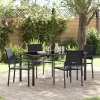 Zestaw 3 Czarny Polirattan, stal malowana proszkowo 54x62,5x89 cm