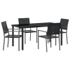 Zestaw 3 Czarny Polirattan, stal malowana proszkowo 54x62,5x89 cm