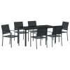 Zestaw 4 Czarny Polirattan, stal malowana proszkowo 54x62,5x89 cm