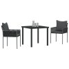 Zestaw 2 Czarny Polirattan 54x61x83 cm Wytrzymały