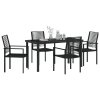 Zestaw 5-częściowy jadalnia ogrodowa  czarny PVC rattan